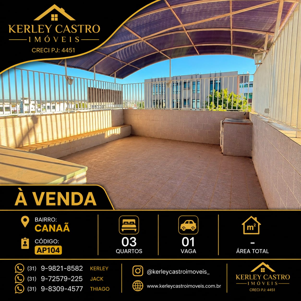 Vendo lindo apartamento com área privativa no bairro Canaã - Sete Lagoas, MG!